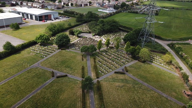 Aerial view of the burial ground